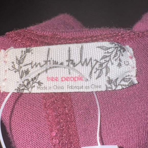 Free People Intimately Mock Neck Split Front Tie Cami - Wine/Bordeaux Size Large - Picture 15 of 16